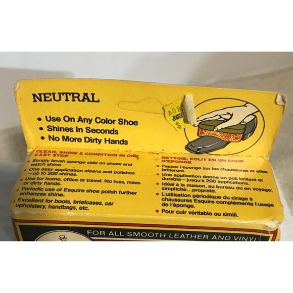 Esquire Easy Shine Sponge Neutral For Leather & Vinyl Shoes - Picture 3 of 7